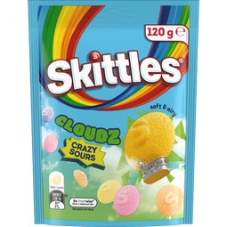 Skittles Cloudz Sours Chewy Lollies Share Bag 120g image