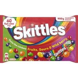 SKITTLES Variety Fun Size Bag 60 Pieces 900g image