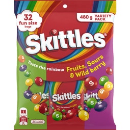SKITTLES Variety Fun Size Bag 32 Pieces 480g image