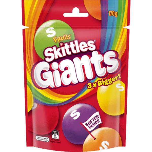 SKITTLES Giants Fruits Lollies Bag, 170 g