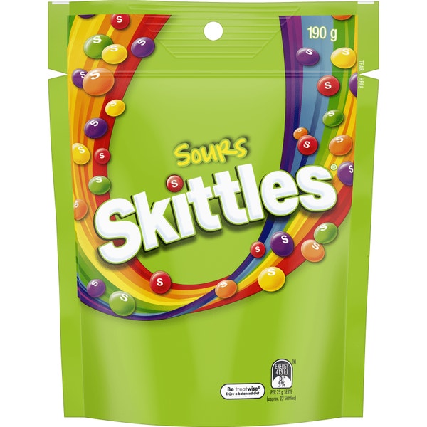 SKITTLES Sours Lollies Bag, 190 g SKITTLES®